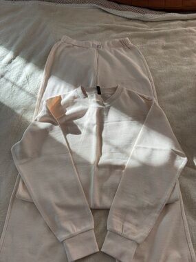 COMFRT Cream Waffle Knit Loungewear Set - Top & Joggers